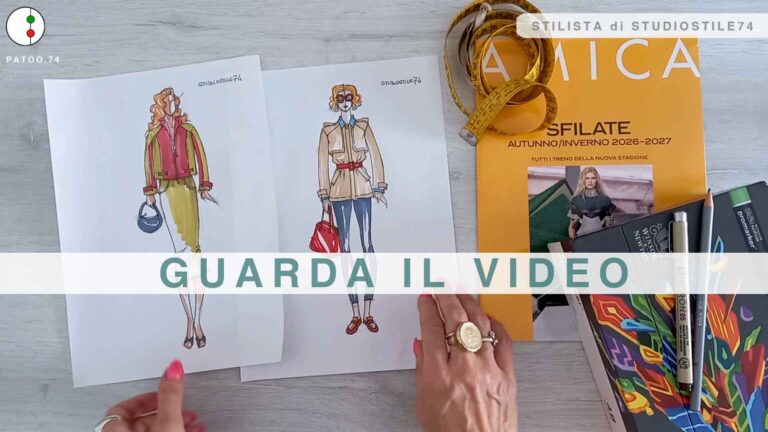 stilista tavolo da lavoro 2 figurini moda Studiostile74